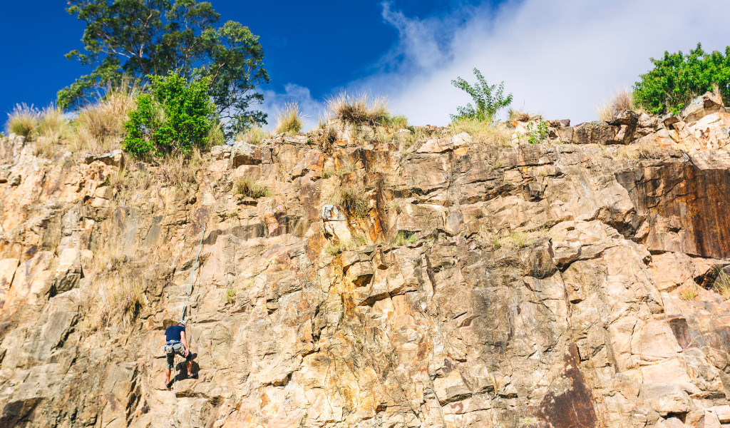 Rock climbing at Kanagaroo Point