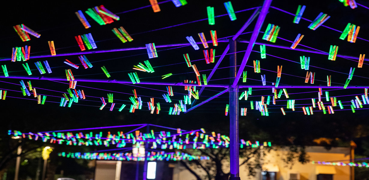 Outdoor light exhibition in Darwin